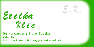 etelka klie business card